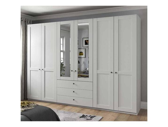Kleiderschrank Landhausstil in Weiß 300 cm breit - 216 cm hoch von Pharao24.de
