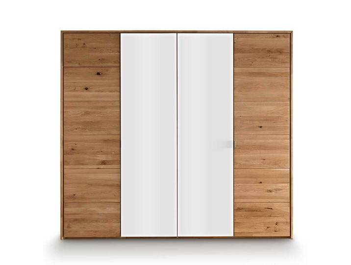 Kleiderschrank Wildeiche geölt Glas Weiß 245 cm breit von Pharao24.de
