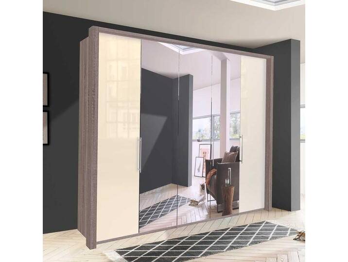 Kleiderschrank in Cremeweiß und Trüffelfarben Spiegelfront Kleiderschrank in Cremeweiß und Trüffelfarben Spiegelfront von Pharao24.de