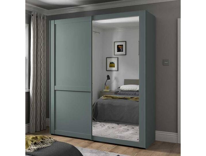 Kleiderschrank mit Gleittüren in Graugrün Made in Germany Kleiderschrank mit Gleittüren in Graugrün Made in Germany von Pharao24.de