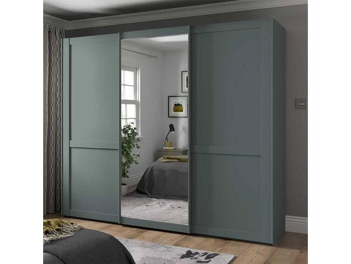 Kleiderschrank mit Schiebetüren in Graugrün Made in Germany Kleiderschrank mit Schiebetüren in Graugrün Made in Germany von Pharao24.de