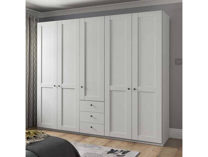 Kleiderschrank weiss 5türig mit drei Schubladen Made in Germany von Pharao24.de