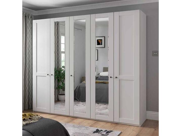 Kleiderschrank weiss modern Landhaus mit Spiegeltüren 250 cm breit von Pharao24.de