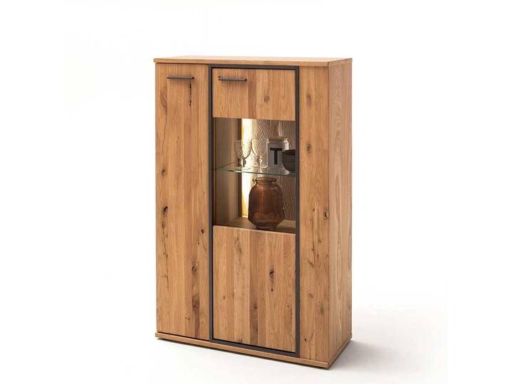 Kleine Vitrine mit Asteiche furniert 90 cm breit von Pharao24.de