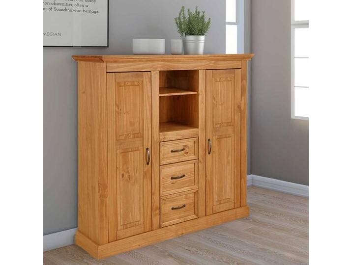 Kommode Highboard mit drei Schubladen und Drehtüren von Pharao24.de