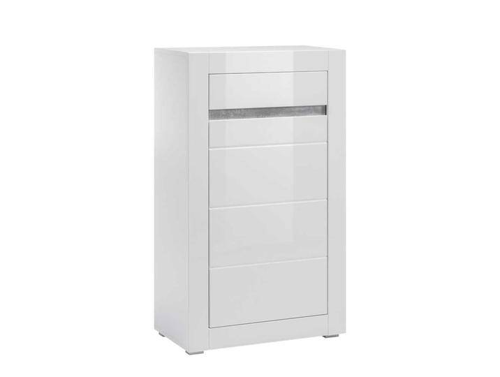 Kommode in Hochglanz Weiß und Beton Grau modern Kommode in Hochglanz Weiß und Beton Grau modern von Pharao24.de