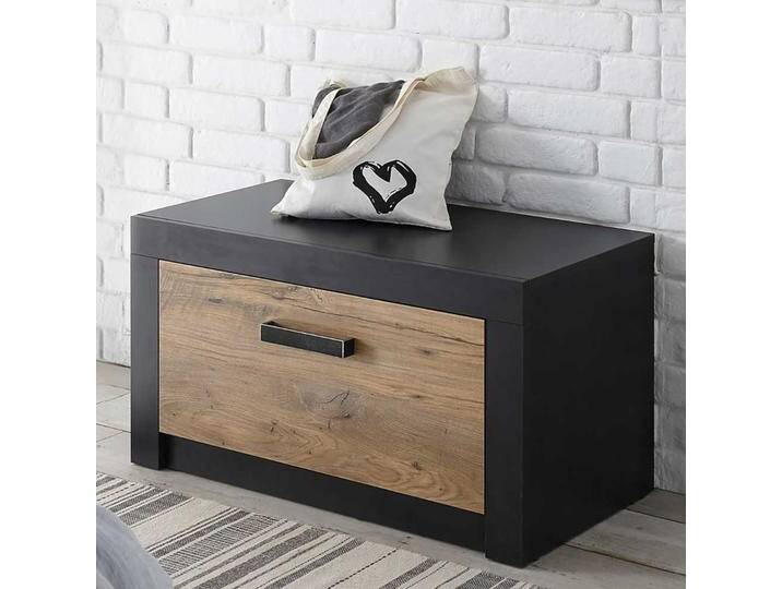 Kommode in Schwarz und Kastanie Holzoptik 80 cm breit Kommode in Schwarz und Kastanie Holzoptik 80 cm breit von Pharao24.de