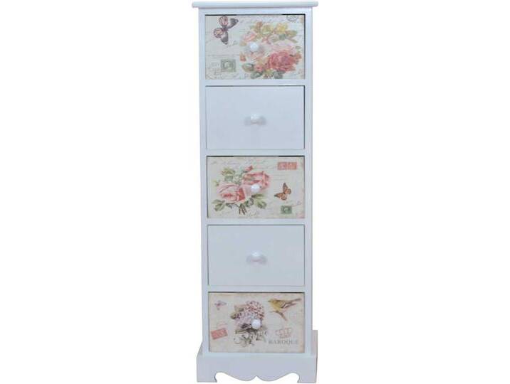 Kommode mit Schmetterling und Vogel Motiven fünf Schubladen Kommode mit Schmetterling und Vogel Motiven fünf Schubladen von Pharao24.de