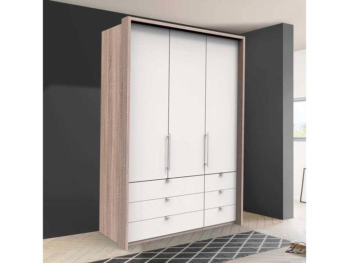 Kompakter Kleiderschrank mit sechs Schubladen und zwei Türen modern von Pharao24.de
