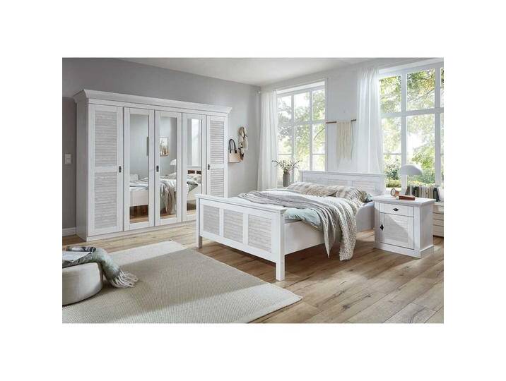 Komplettschlafzimmer im weißen Landhausstil lackiert (vierteilig) von Pharao24.de