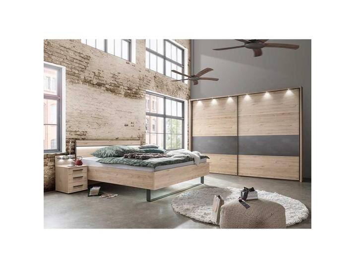 Komplettschlafzimmer in Eichefarben Dunkelgrau (vierteilig) von Pharao24.de