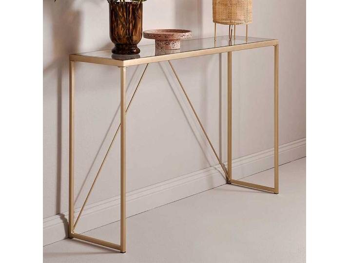 Konsolentisch Glastisch in modernem Design - Goldfarben Konsolentisch Glastisch in modernem Design - Goldfarben von Pharao24.de