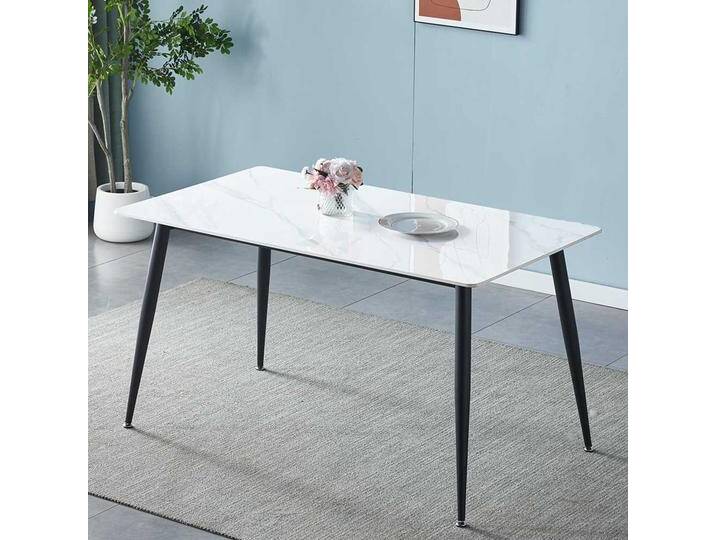 Küchen Tisch mit Hochglanzplatte in Weiß Schwarz Küchen Tisch mit Hochglanzplatte in Weiß Schwarz von Pharao24.de