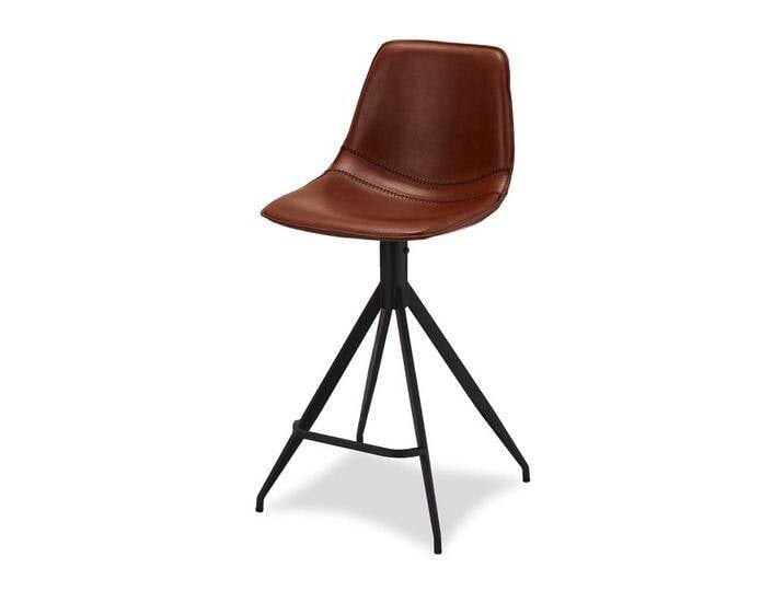 Küchenbarhocker in Cognac Braun Kunstleder 70 cm Sitzhöhe (2er Set) von Pharao24.de