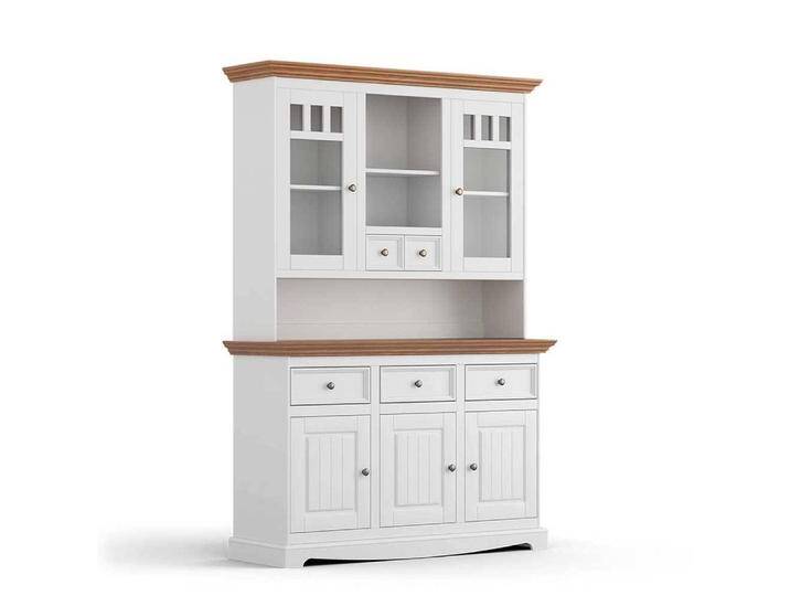 Küchenbuffet Buffetschrank in Weiß mit Glastüren von Pharao24.de