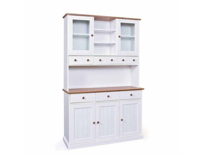 Küchenbuffet in Weiß Braun Kiefer massiv Küchenbuffet in Weiß Braun Kiefer massiv von Pharao24.de