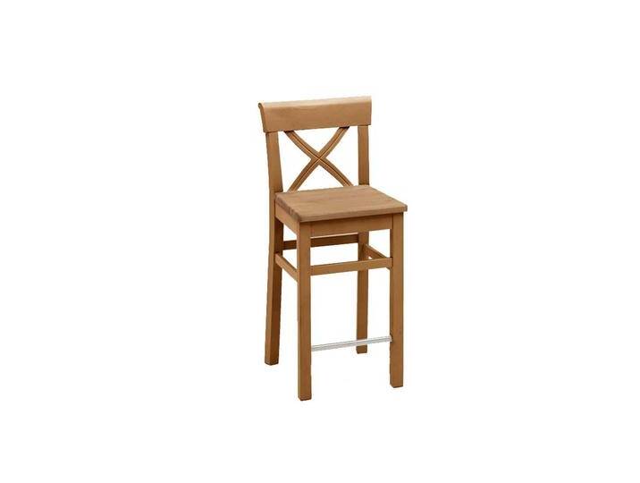 Küchenhocker aus Kiefer Massivholz Lehne von Pharao24.de