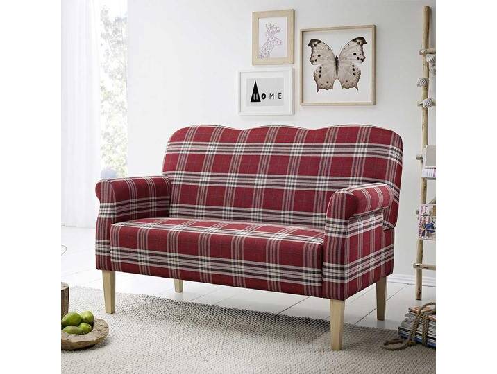 Küchensofa mit Karomuster in Rot Landhausstil von Pharao24.de