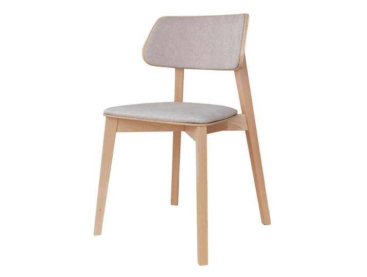 Kuechenstuhl Set modern in Beige Gestell aus Massivholz Buche (2er Set) von Pharao24.de