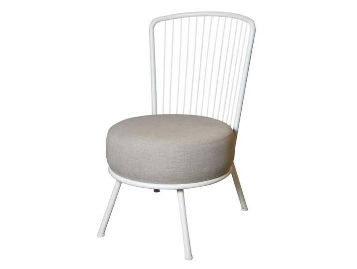 Kuechenstuhl in Weiß und Beige Stahl und Webstoff Kuechenstuhl in Weiß und Beige Stahl und Webstoff von Pharao24.de