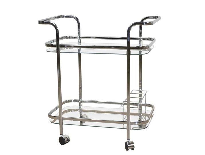 Küchenwagen aus Glas und verchromtem Stahl 75 cm hoch von Pharao24.de