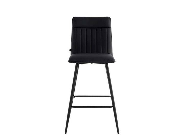 Hochhocker, Schwarz, 48x51x102 cm, Kunstleder & Metall, 70 cm Sitzhöhe, Modern von Pharao24.de