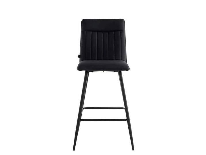 Hochhocker, Schwarz, 48x51x102 cm, Kunstleder & Metall, 70 cm Sitzhöhe, Modern von Pharao24.de