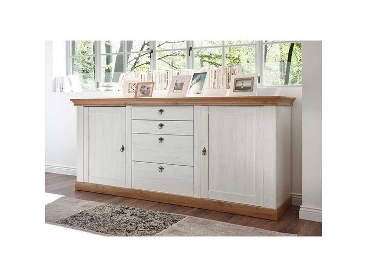 Landhaus Sideboard in Weiß Wildeichefarben von Pharao24.de
