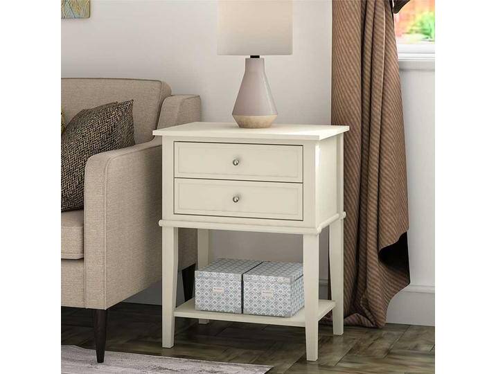 Landhauskommode weiss mit zwei Schubladen 56x71x39 cm von Pharao24.de