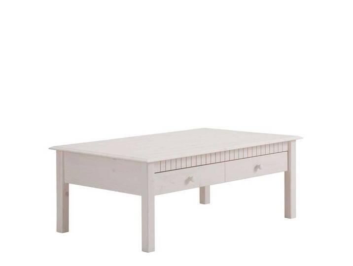 Landhausstil Couchtisch in Weiß Kiefer Massivholz von Pharao24.de