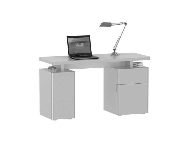 Laptop Schreibtisch in Weiß Hochglanz 135 cm breit von Pharao24.de