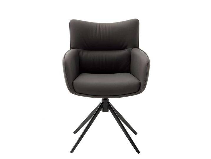 Leder Tischsessel drehbar Gestell aus Metall (2er Set) von Pharao24.de