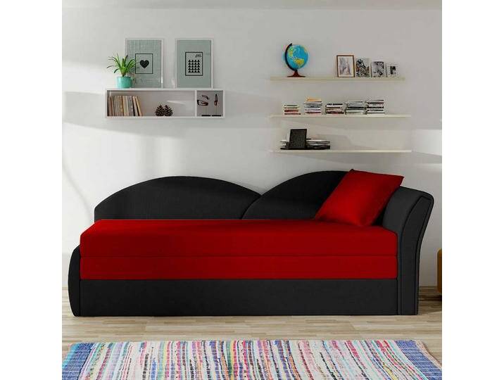 Liegesofa Couch in Schwarz und Rot von Pharao24.de
