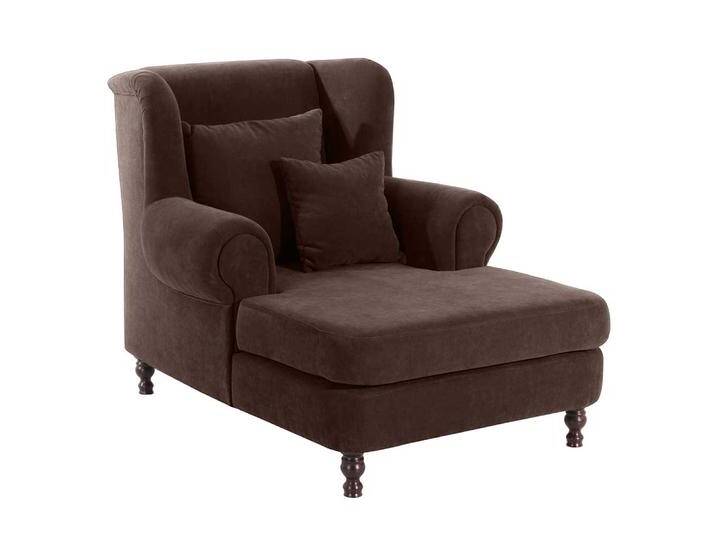 Longchair inklusive Kissen in Braun mit Velours Bezug Landhausstil Longchair inklusive Kissen in Braun mit Velours Bezug Landhausstil von Pharao24.de