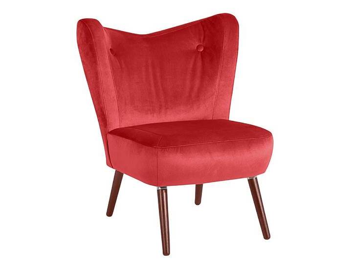 Made in Germany Sessel in Rot und Nussbaumfarben Retrostil von Pharao24.de