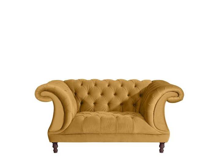 Maisgelber XL Sessel aus Samtvelours Neo Barockstil von Pharao24.de