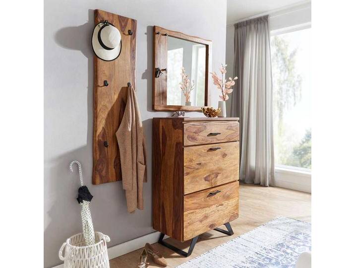Massivholz Garderoben Set im rustikalen Stil inklusive Schuhschrank (dreiteilig) von Pharao24.de