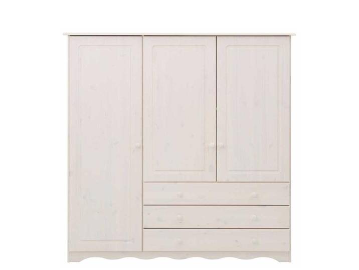 Massivholz Wäscheschrank in Weiß lasiert 140 cm breit von Pharao24.de