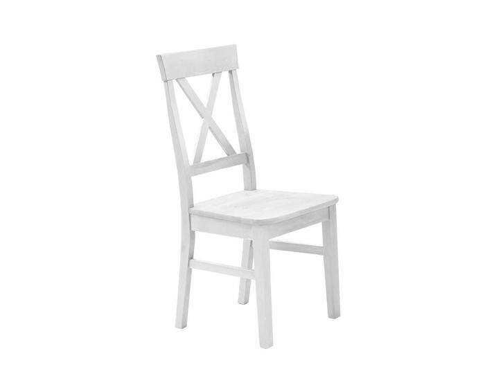 Massivholzstuhl in Weiß Landhausstil (2er Set) von Pharao24.de