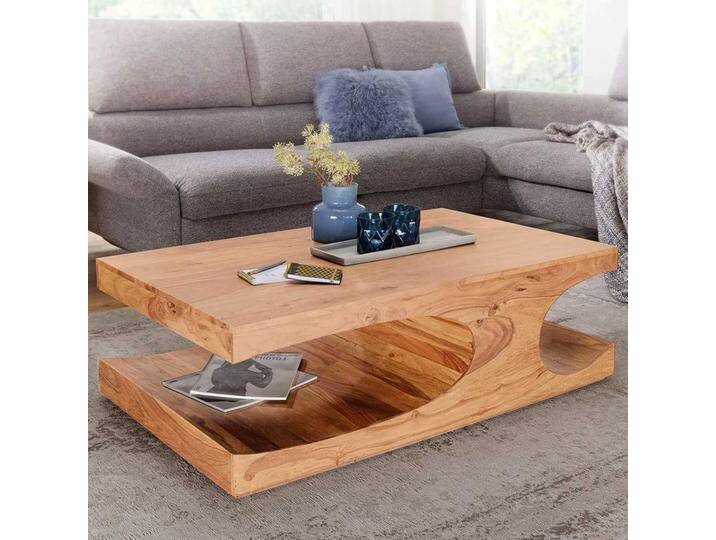 Massivholztisch Wohnzimmer in Akaziefarben 118 cm breit von Pharao24.de