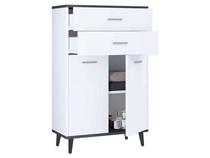 Mehrzweckkommode in Weiß und Anthrazit zwei Schubladen Mehrzweckkommode in Weiß und Anthrazit zwei Schubladen von Pharao24.de