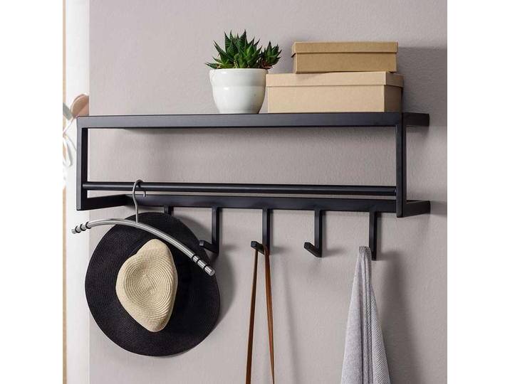 Metall Garderobe schwarz im Industry und Loft Stil 70 cm breit von Pharao24.de