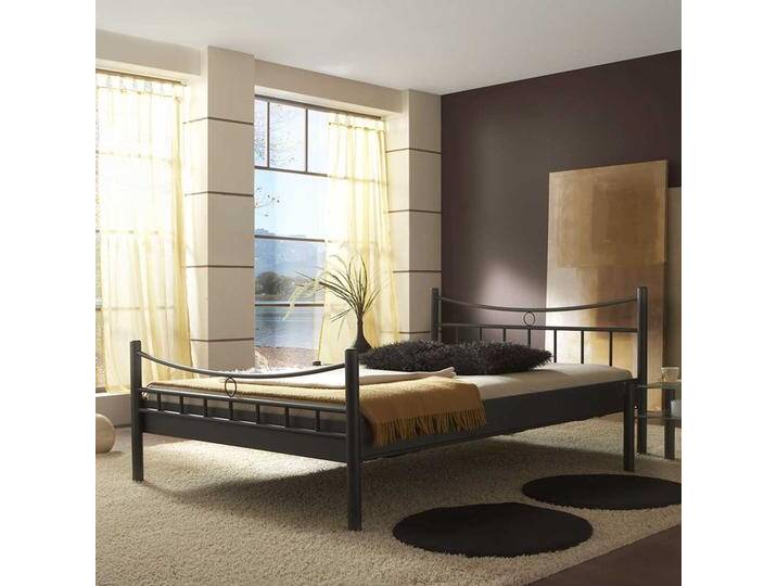 Metallbett aus Eisen Schwarz von Pharao24.de