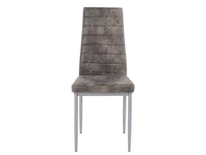 Microfaser Stühle in Hellgrau vier Stuhlbeinen aus Metall (Set) von Pharao24.de