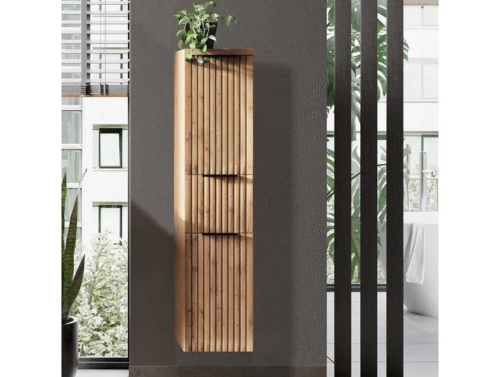 Midischrank Bad mit Schublade in Wildeichefarben Schwarz Midischrank Bad mit Schublade in Wildeichefarben Schwarz von Pharao24.de