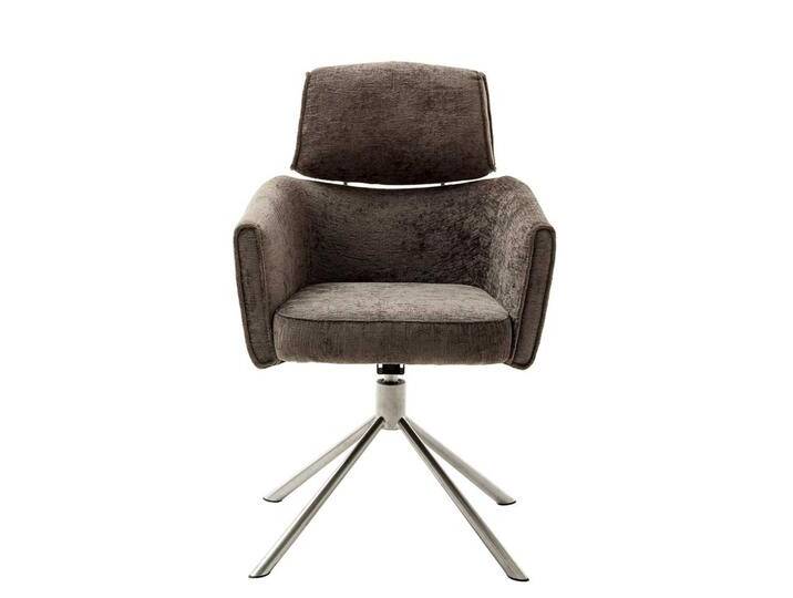 Armlehnstühle, Braun, 60x64x92 cm, Webstoff & Edelstahl, Modern, 2er Set von Pharao24.de