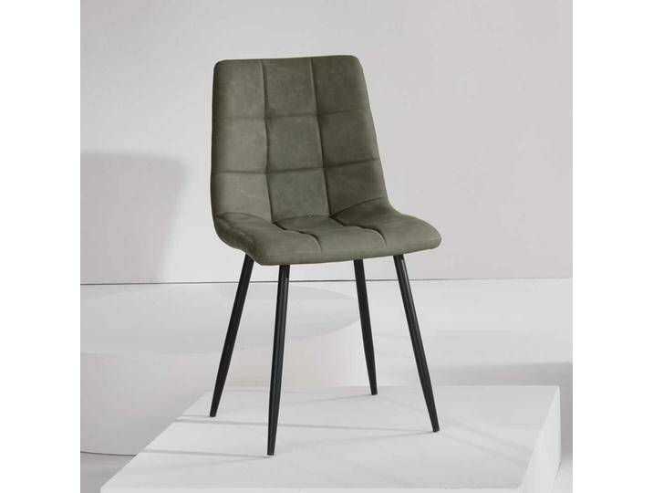 Moderne Esstisch Polsterstühle in Oliv Grün Kunstleder 46 cm Sitzhöhe (4er Set) von Pharao24.de