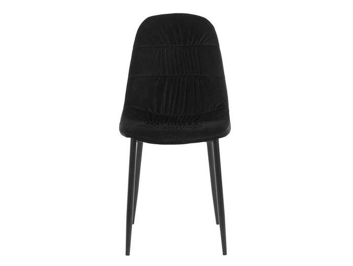 Moderne Esszimmerstühle in Schwarz Samt und Metall (2er Set) von Pharao24.de