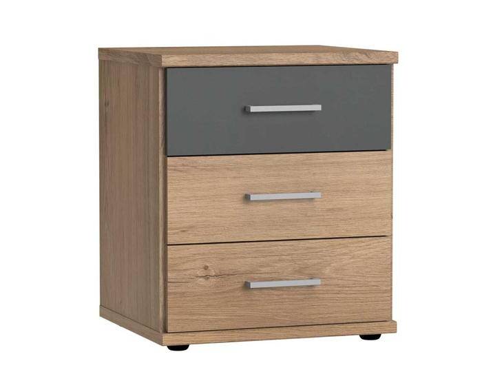 Moderne Nachtkonsole in Eichefarben und Dunkelgrau 58 cm hoch Moderne Nachtkonsole in Eichefarben und Dunkelgrau 58 cm hoch von Pharao24.de