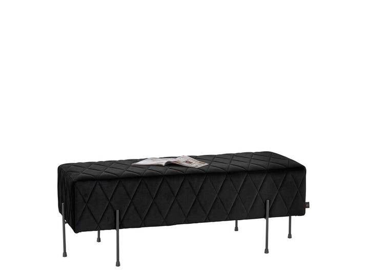 Moderne Polsterbank in Schwarz Samt 100 cm breit von Pharao24.de